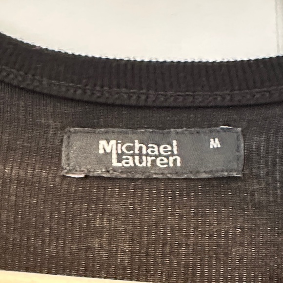 Michael Lauren Black Short Sleeve Top with Cut-Outs - Picture 2 of 3